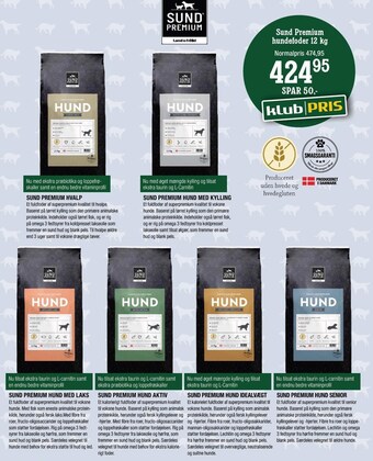 Land & Fritid Sund premium hundefoder 12 kg tilbud