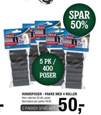 Hundeposer - pakke med 4 ruller