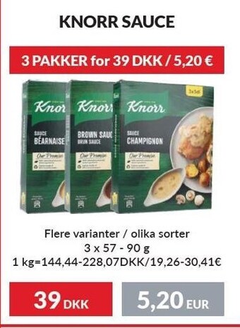 Nielsen's Discount Knorr sauce - 3 pakker tilbud