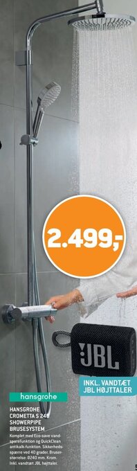 XL-BYG HANSGROHE CROMETTA S 240 SHOWERPIPE BRUSESYSTEM tilbud