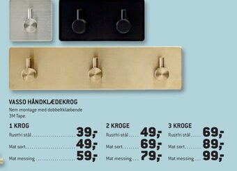 XL-BYG VASSO HÅNDKLÆDEKROG tilbud