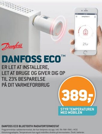 XL-BYG DANFOSS ECO BLUETOOTH RADIATORTERMOSTAT tilbud