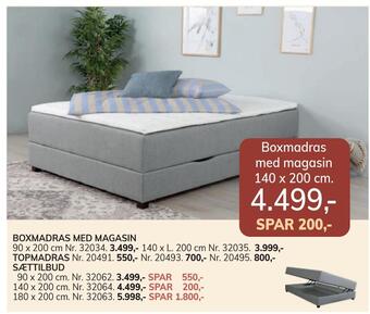 Daells Bolighus Boxmadras med magasin 140 x 200 cm tilbud