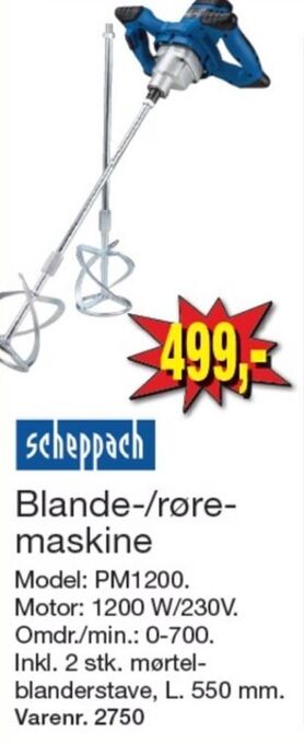 Harald Nyborg Scheppach blande-/røremaskine tilbud