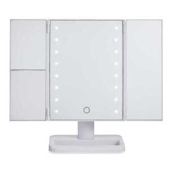 Bolig Center Makeup-spejl med led 1x 2x 3x hvid (34,7 x 11,5 x 29 cm) tilbud