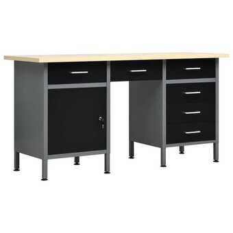Arbejdsbænk 160x60x85 cm stål sort