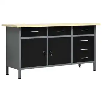 Arbejdsbænk 160x60x85 cm stål sort