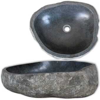 Bolig Center Håndvask 37-46 cm oval flodsten tilbud