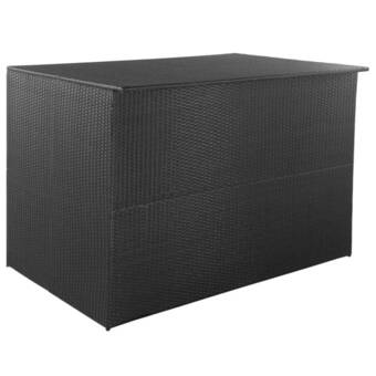 Bolig Center Udendørs opbevaringskasse 150x100x100 cm polyrattan sort tilbud