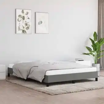 Sengeramme 140x200 cm stof mørkegrå