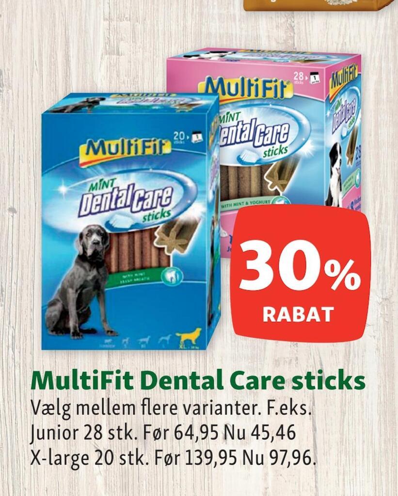 Multifit dental care sticks tilbud hos Maxi Zoo
