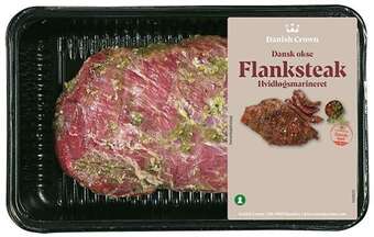 Okseflanksteak m/hvidløg, 0.5 kg