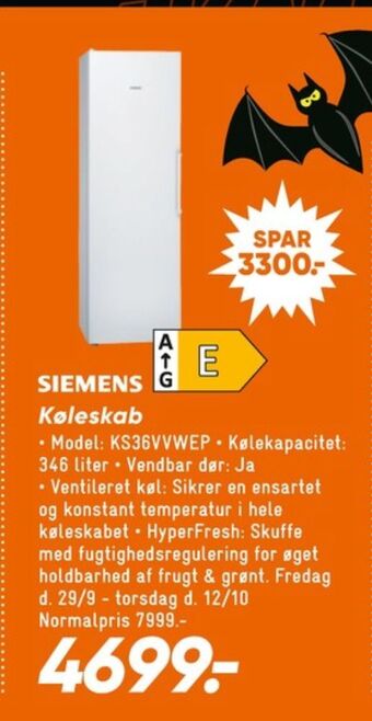 Bilka Siemens køleskab tilbud