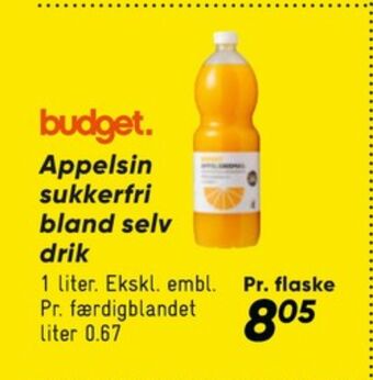 Bilka Budget konc. frugtdrik appelsin tilbud