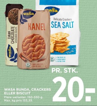 MENY WASA RUNDA, CRACKERS ELLER BISCUIT tilbud