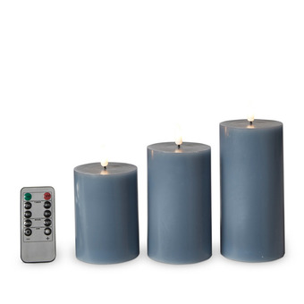 Kop & Kande Led bloklys 3 stk. indigo tilbud