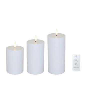 Led bloklys 3 stk. med fjernbetjening