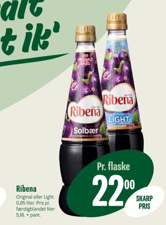 Min Købmand Ribena konc. frugtsaft blandet bær & frugt tilbud