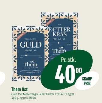 Min Købmand Them ost skæreost guld mellemlagret 25% tilbud