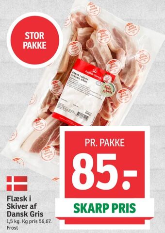 SPAR Danish crown flæsk i skiver tilbud