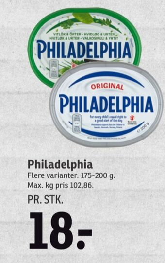 SPAR Philadelphia flødeost hvidløg & urter tilbud