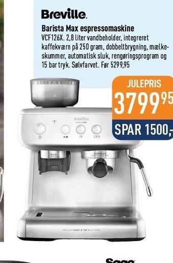 Breville barista max espressomaskine