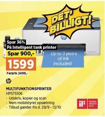 Power Hp multifunktionsprinter tilbud