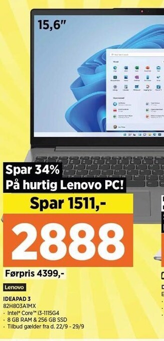 Power Lenovo ideapad 3 tilbud