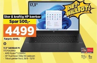 Power Hp 17,3'' bærbar pc tilbud