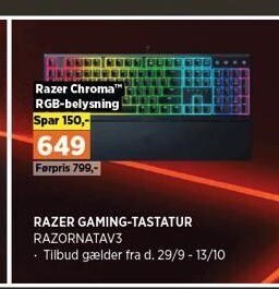 Power Razer gaming-tastatur tilbud