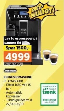 Power Delonghi espressomaskine tilbud