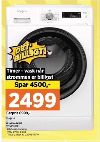 Power Whirlpool vaskemaskine tilbud