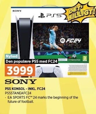 Power Sony ps5 konsol - inkl. fc24 tilbud