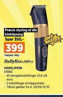 Power Babylissmen hårklipper tilbud