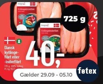 Netto Dansk kyllingefilet eller inderfilet tilbud