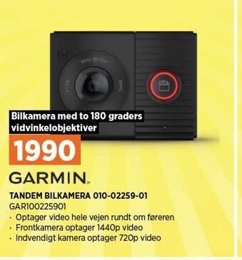 Power Garmin tandem bilkamera 010-02259-01 tilbud