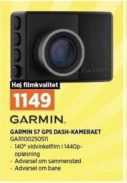 Power Garmin 57 gps dash-kameraet tilbud
