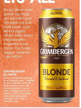MENY Grimbergen blonde tilbud