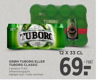 MENY Grøn tuborg eller tuborg classic tilbud