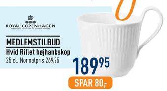 Imerco Hvid riflet højhankskop tilbud