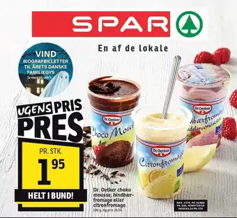 SPAR Dr. Oetker Choko Mousse,Hindbær-Fromage Eller Citronfromage 100g tilbud