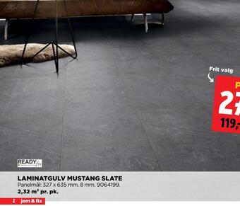 jem & fix Laminatgulv mustang slate tilbud