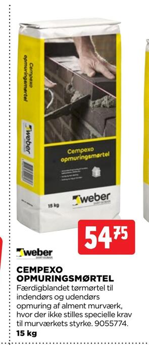 Cempexo opmuringsmørtel