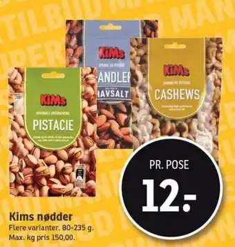 SPAR Kins Nødder 80-235g tilbud