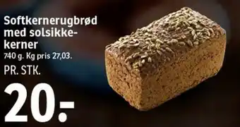 Softkernerugbrød Med Solsikke-Kerner 740g