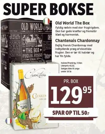 SPAR Old World The Box, Chantenais Chardonnay tilbud