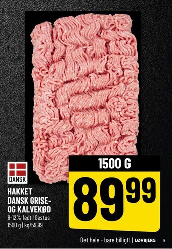 Løvbjerg HAKKET DANSK GRISE-OG KALVEKØD 8-12% tilbud