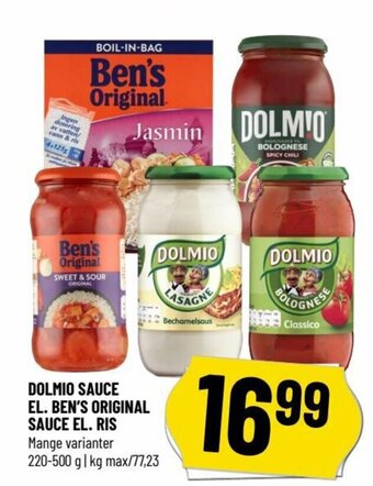 Løvbjerg DOLMIO SAUCE EL. BEN'S ORIGINAL SAUCE EL. RIS tilbud
