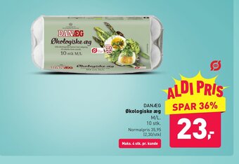 ALDI DANÆG Økologiske æg M/L. tilbud