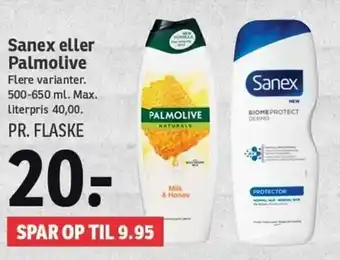 SPAR Sanex Eller Palmolive 500-650 ml tilbud